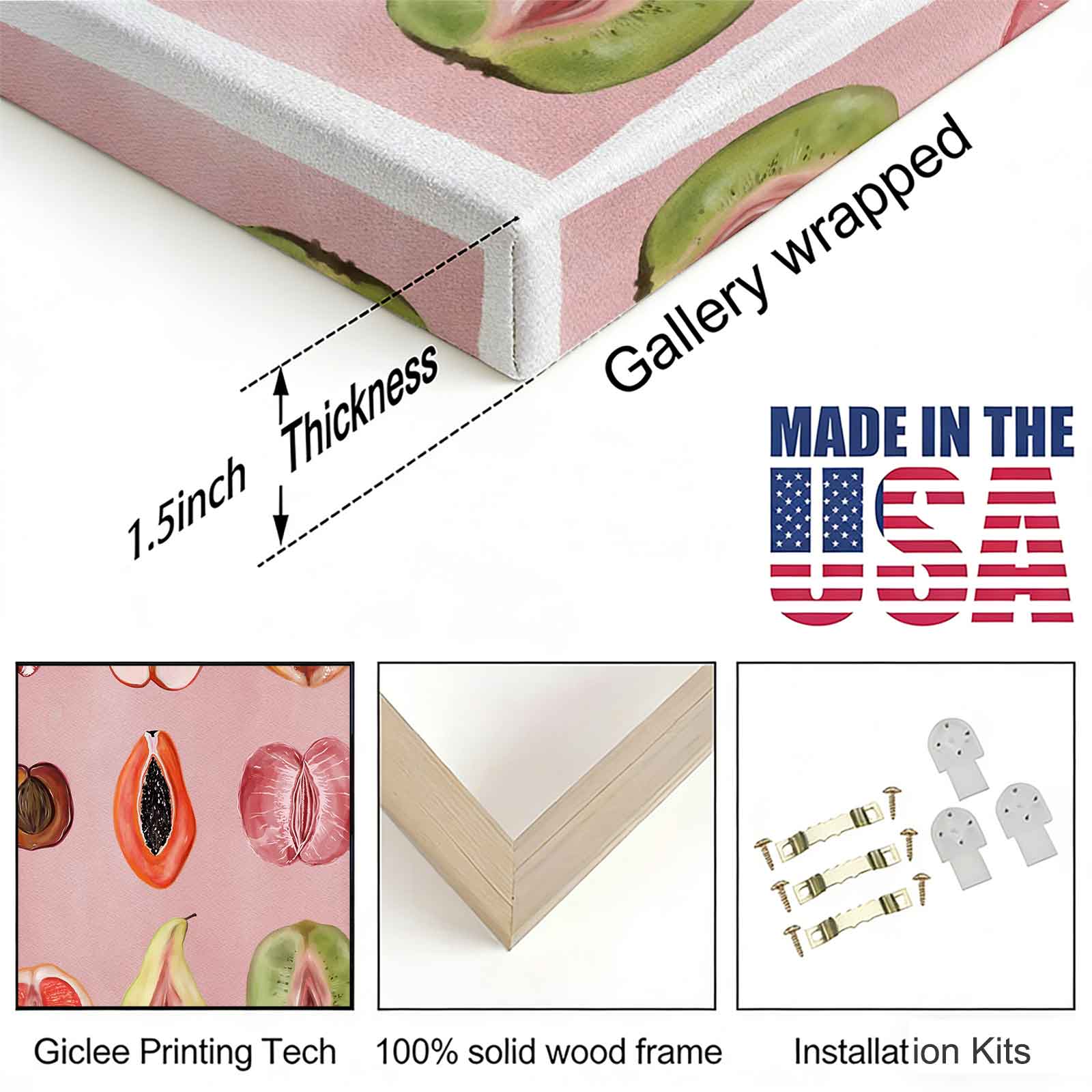 Abstract Fruit Body Positive Watercolor Canvas Wall Art, Funny Vulgar Fruit Print, Aesthetic Bathroom/Boho Wall Decor, Unique Feminist Art Poster Gift for Her