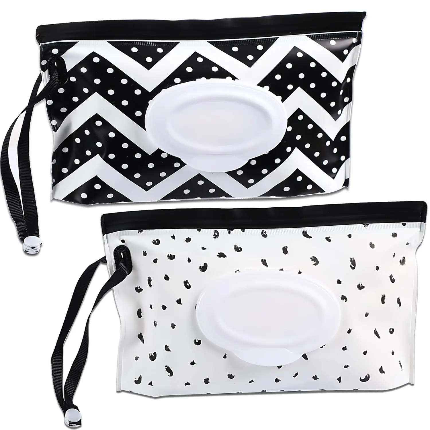 2 Pack Baby Wipe Dispenser,Portable Refillable Wipe Holder, Baby Wipes Container,Wipe Dispenser, Reusable Travel Wet Wipe Pouch