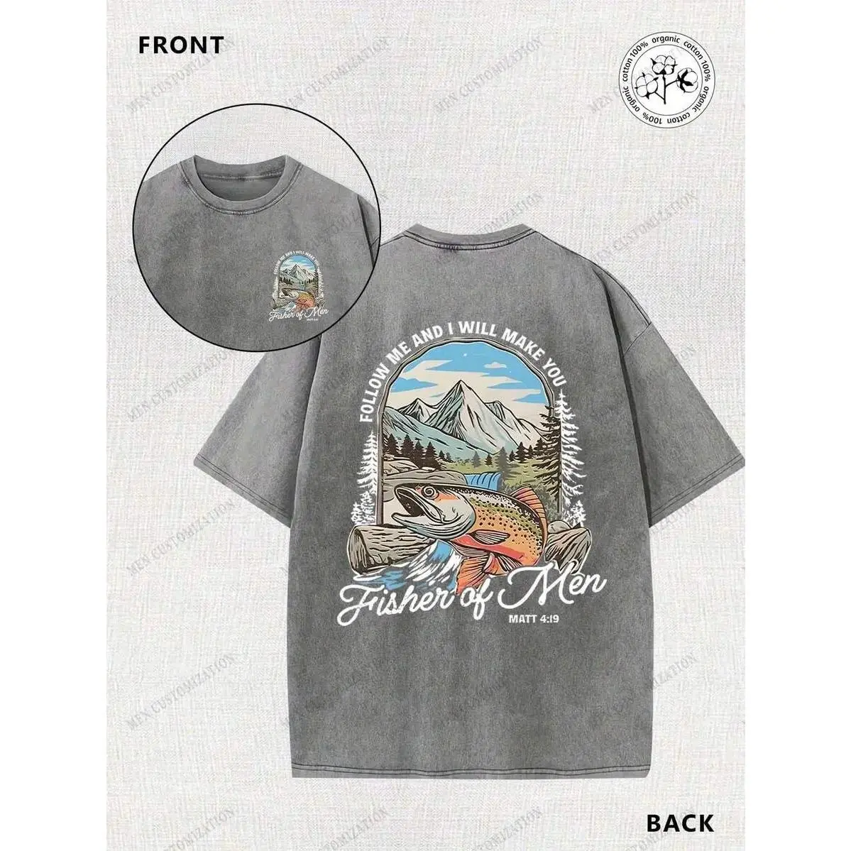 Men's Fisher of Men Graphic T-Shirt, Casual Vintage Streetwear Garment in a Silky, Breathable Natural Cotton Fabric, Classic Fit Shortsleeve Top, Round Neck, Menswear, Joggers, Elegant, Tee, Outdoor, Relaxed Fit Crewneck Oversized