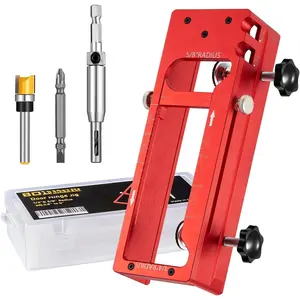 Door Hinge Jig,  Alloy Door Hinge Template for /4'' Door, Fits Hinge Length from 2.5"-5"and Corner Types of Square, 1/4" Radius, 5/8'' Radius. Easily Tool for Door Installation