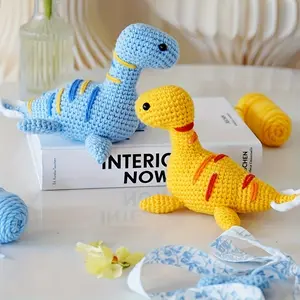 Beginner Crochet Kit with Step-By-Step Video Tutorial, Complete Set for Adults and Kids, Includes 2 Pterodactyls, Ideal for Learning and Crafting