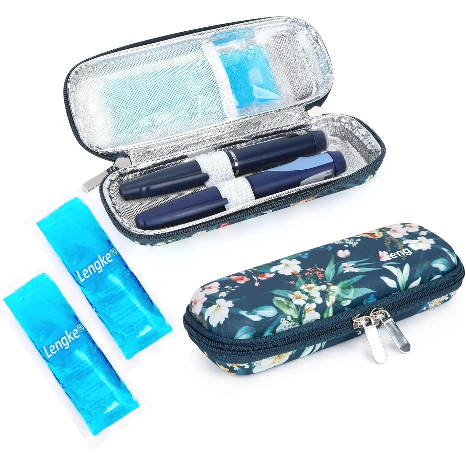 TSA-Approved Insulin Travel Case - Cooling EVA Organizer Bag for Diabetic Medication, Epi Pens, Diabetes Supplies Kit with 2 Ice Packs