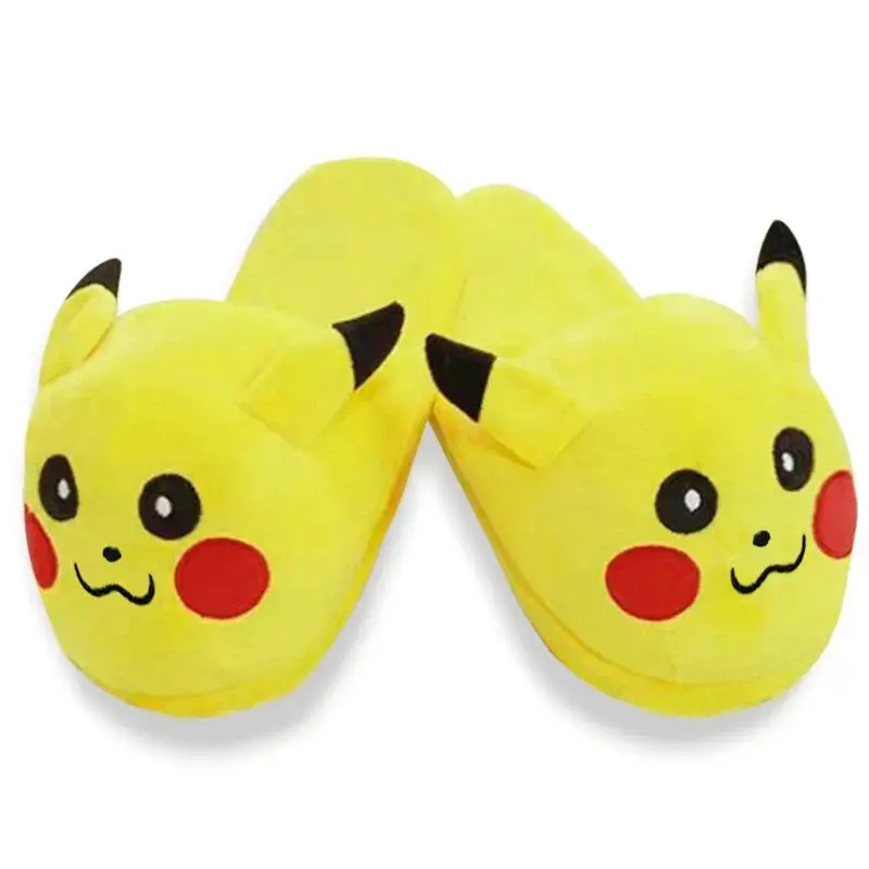 Spot Pikachu Plush Cotton Shoes Light Plush Toe Slippers Sewn Shoes Parent-Child Couples Girlfriends Plush Slippers Gifts