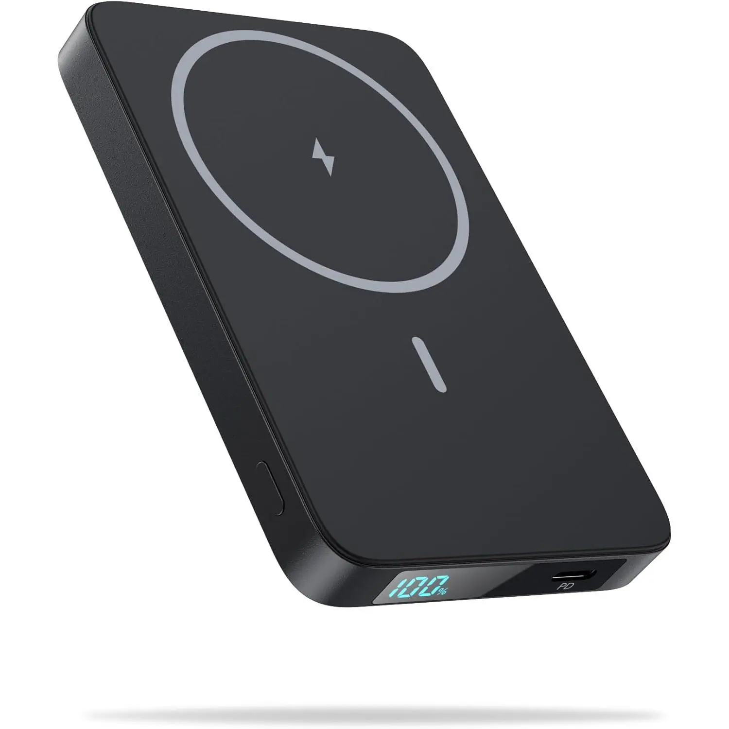 Magnetic Compact Mobile Portable Charger Power Bank - 5500mAh Slim LCD Display PD USB-C In&Out Accessories for iPhone Users, Magsafe-Compatible Travel Essential for iPhone 17/16/15 Pro/14/13/12 Series