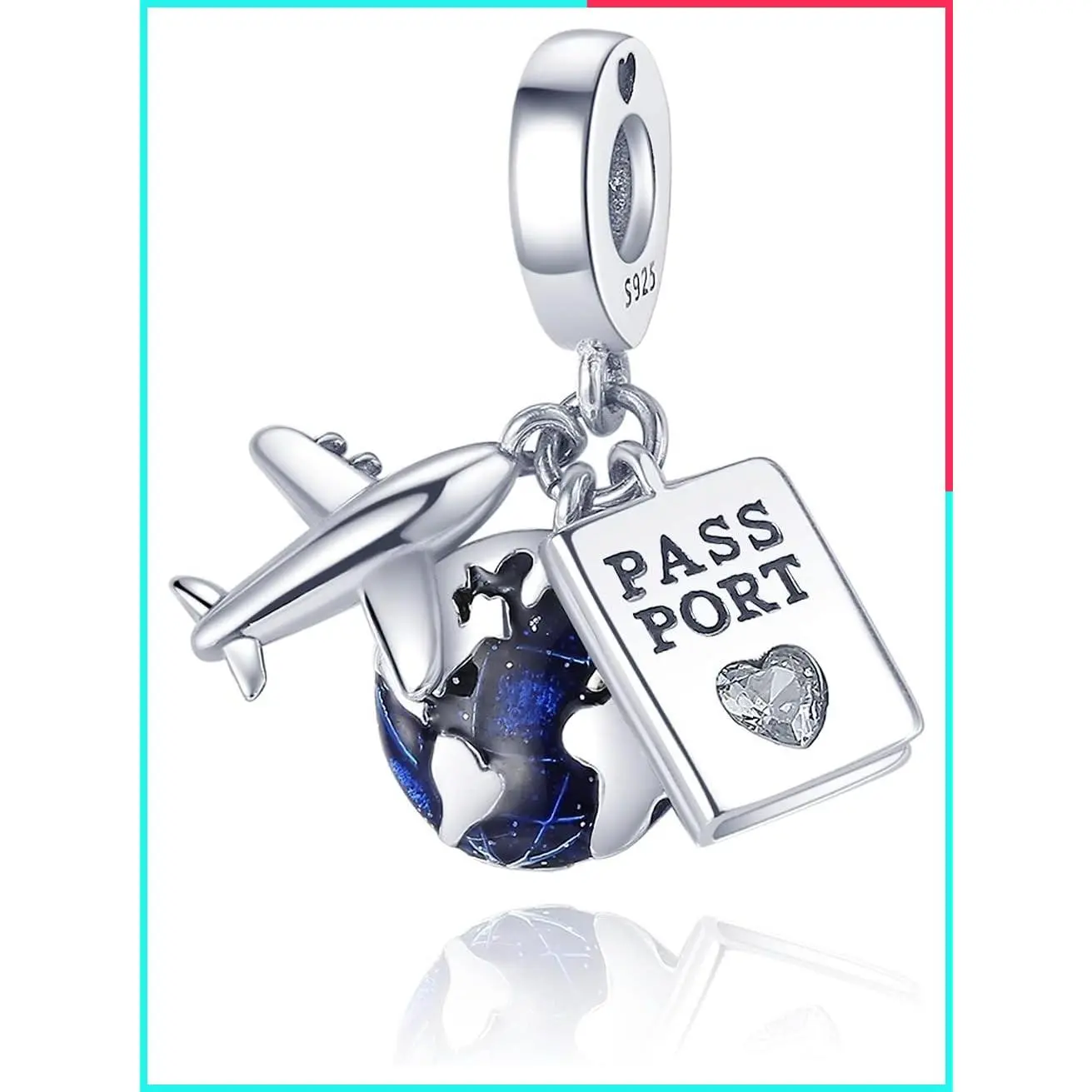 925 Sterling Silver Airplane Passport Butterfly Dragonfly Dangle Charms for Bracelets Necklaces, Women's Jewelry Pendants