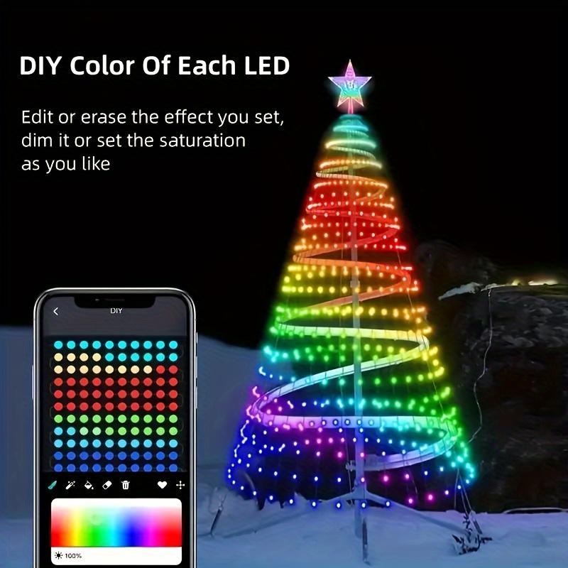 Hoodink Smart Christmas Tree Lights, Treeless with Remote and APP Control, RGB Color-Changing Light String with 400 LEDs, 11 Modes, Timer, Music Sync, Suitable for Christmas Decorations and Holiday Party Decorations