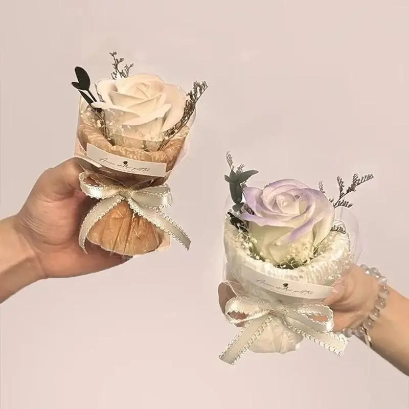 Mini Pocket-Meeting Small Bouquet Rose Sunflower Eternal Flower Artificial Flower Gift Box Valentine Day Birthday Gift Decor