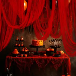 197'' x 85'' Halloween Blood Red Scary Gauze, Bloody Haunted House Creepy Cloth, Spooky Fabric Hanging Decoration for Horror Themed Nightmare Party Wall Yard Doorway Porch Decorfidget toys