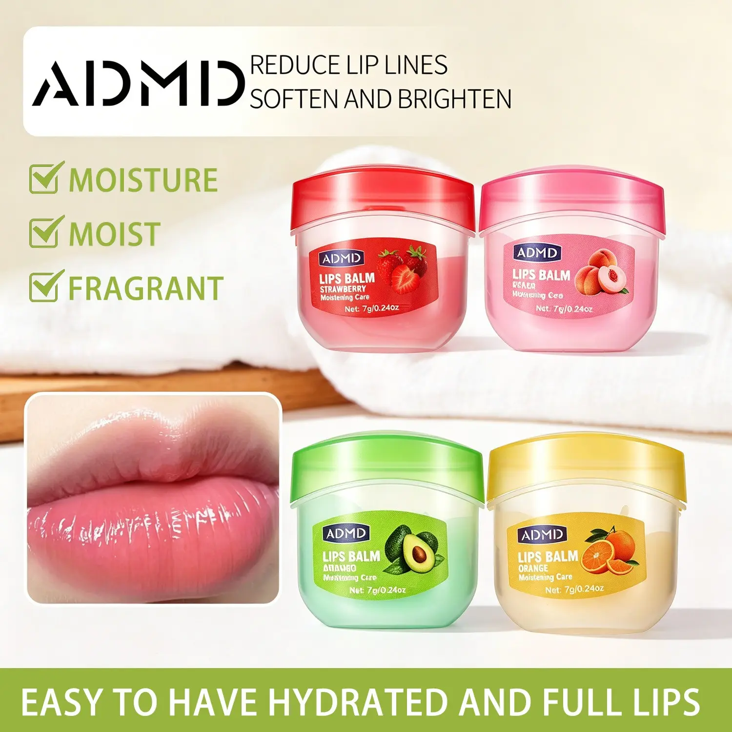 4Pcs Mixed Fruit Flavor Strawberry Mini Lip Balm Bulk Multi Pack Set, Multi Effect Lip Care, Daily Moisturizing Lip Balm, Overnight Lip Mask & Hydrating Lip Oil, Nourish Soothe Dry Cracked Chapped Lips Long Lasting Portable Lip Treatment