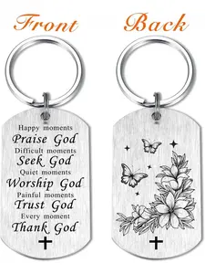 Religious Keychain Christian Gift for Women Men, Godly Ideas, Thank God Spiritual, Bible Verse Healing, Religion Halloween Christmas