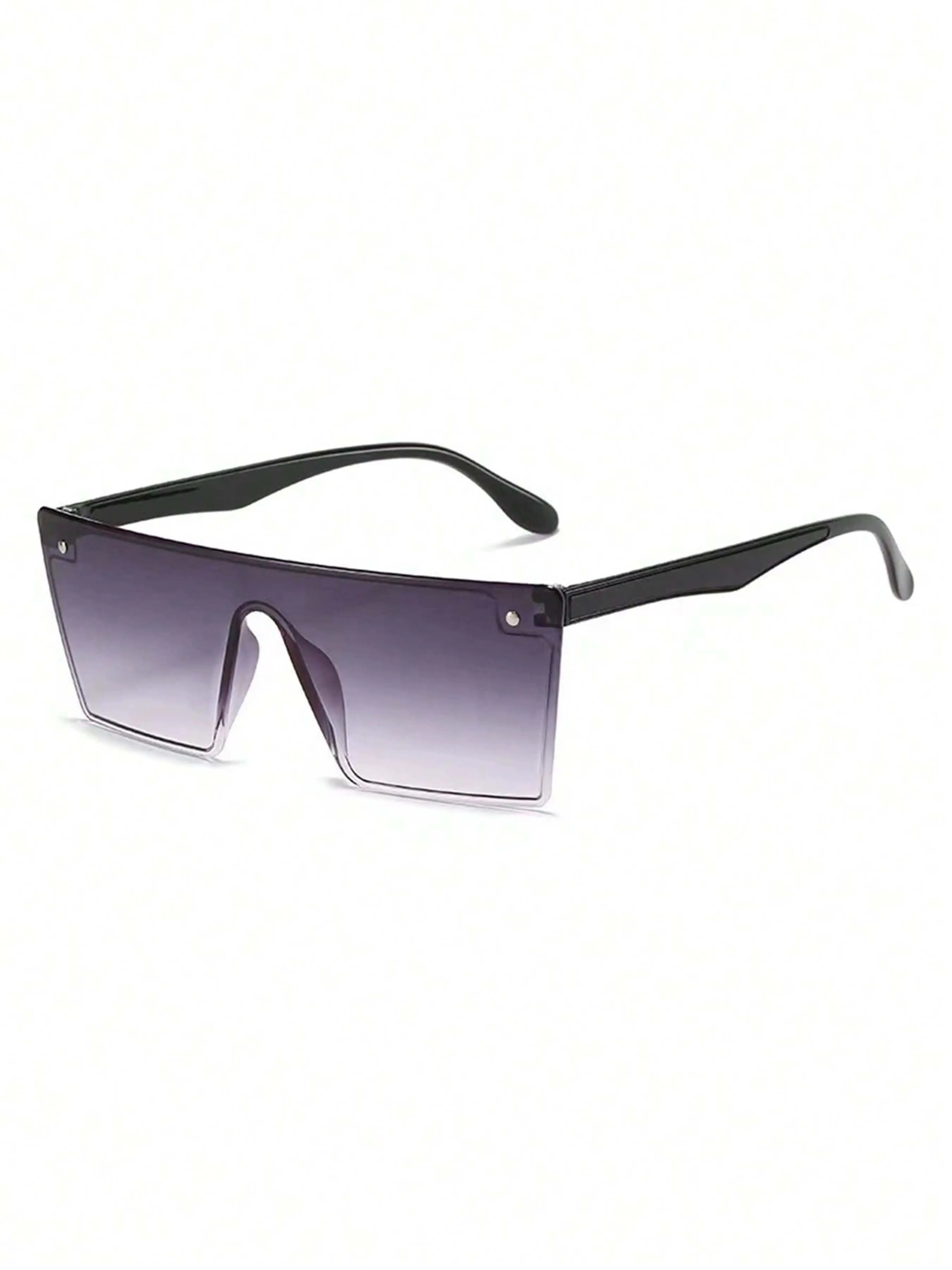 1PC Double Gradient Frameless One-Piece Sunglasses, Retro Trendy Large Frame, Daily Commute Outdoor Versatile Shades