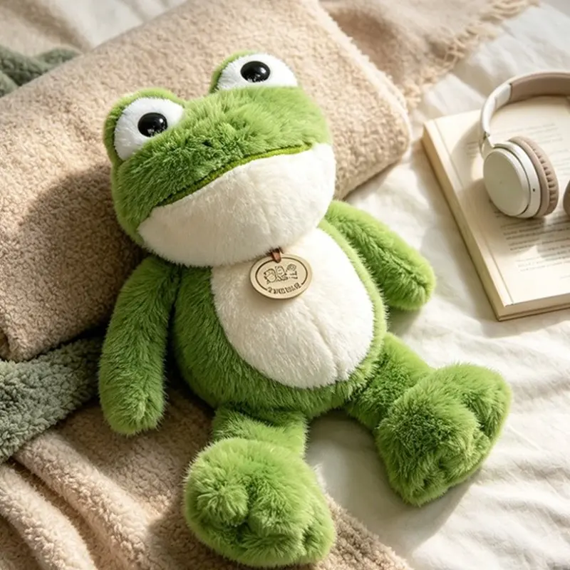 Cute Plush Toy Frog and Lion Pillow, Adorable Animal Stuffed Doll Gift, Soft and Cozy Decoration for Kids' Room, Perfect Present for Children