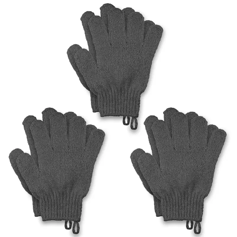 6 Pcs Exfoliating Gloves, Bath Mitts, Thickened Dual-Sided Texture, Men's Shower Towel, Body Care Essentials