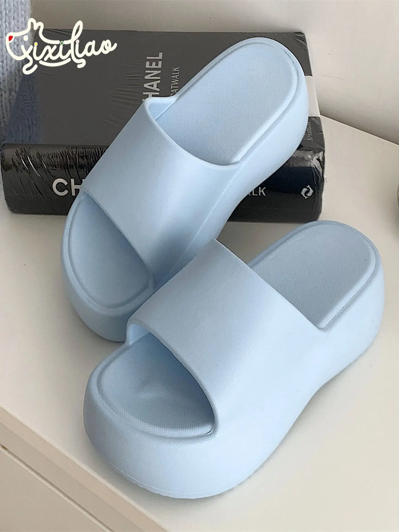 XIXITIAO Xixitiao Women's Open-Toe Thick Sole Cloudy Slippers, Lightweight Eva Anti-Slip Casual Shoes, Indoor Outdoor Summer Sandals