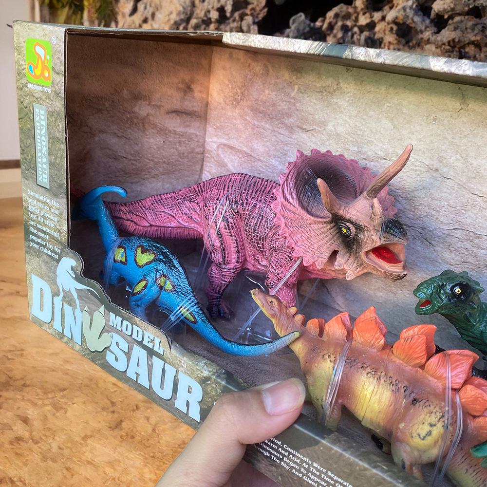 6PCS New Realistic Dinosaur Model Toy Set T-Rex Pterosaur Triceratops Mixed Styles Gift Box