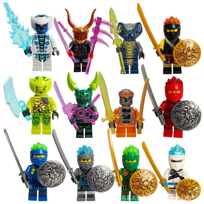 Building blocks gold ninja humanoid dolls educational splicing toys mini characters children's birthday gifts cartoon characterspopular popular