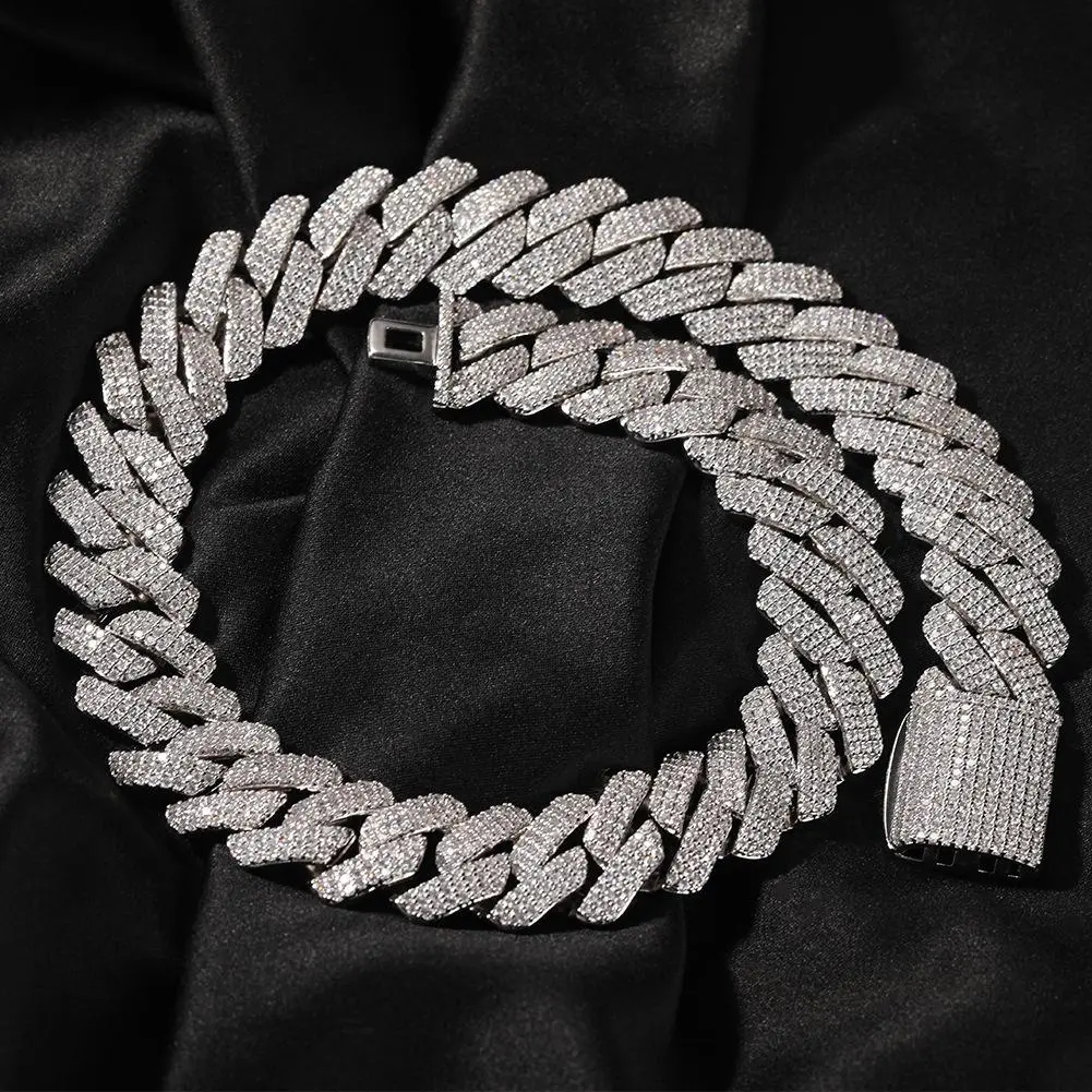 1-96  1-96-1  Hip Hop Rap Necklace Male Versatile Premium Sense Copper Inlaid Zircon 20mm Cuban Chain Jewelry men's jewelry trendy costume jewelry