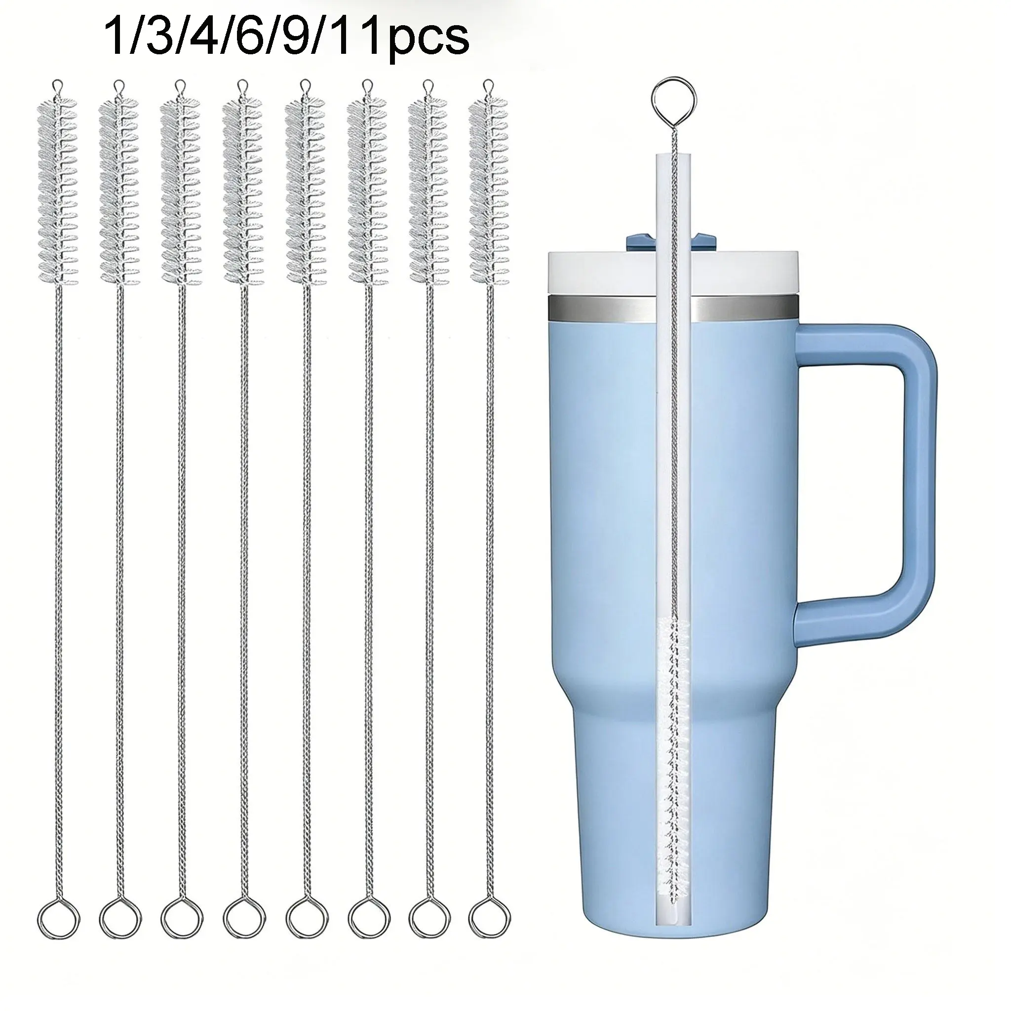 1/3/4/6/9/11pcs Cup Straw Cleaning Brush, Reusable Straw Cleaner, Fits 40/30/20 Oz Tumblers, 10mm Diameter, for Outdoor, Camping