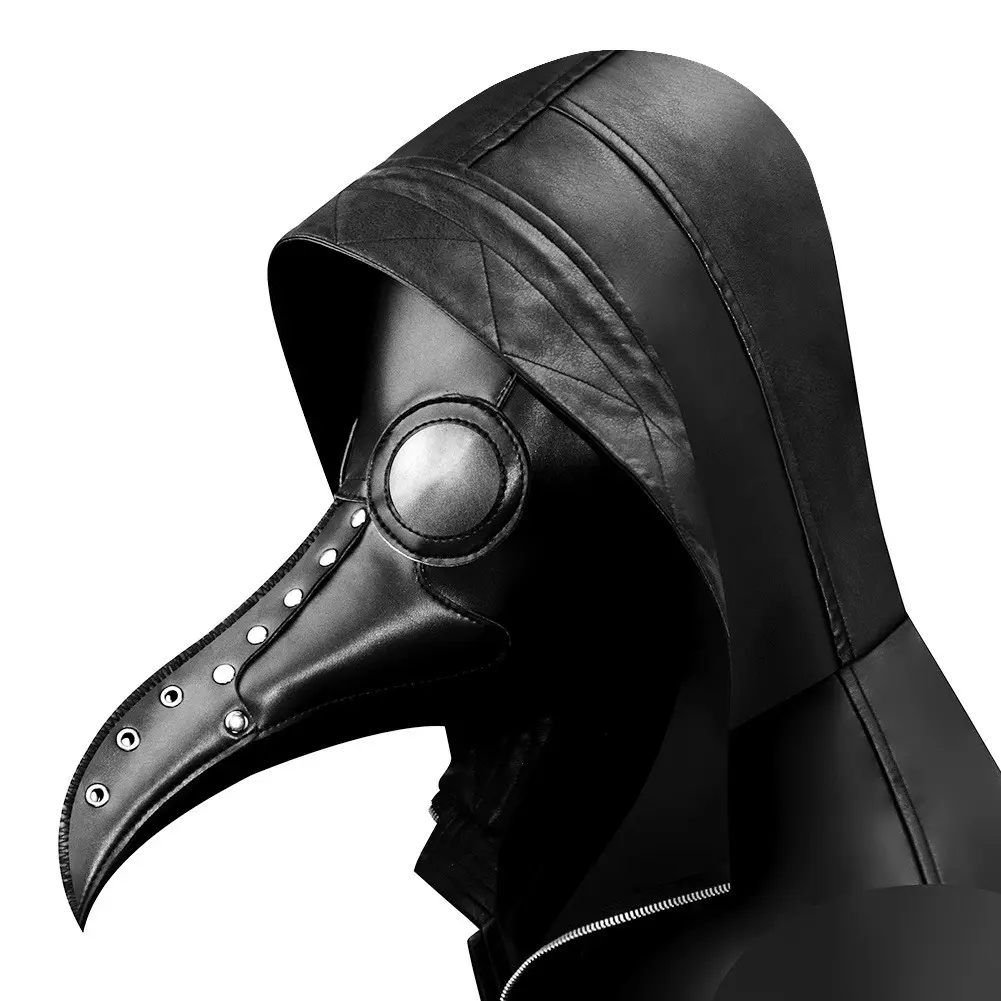 Steam Punk Plague Doctor Mask Leather Bird Beak Long Nose Mask Halloween Role Play Costume Accessory, No Accessories Included