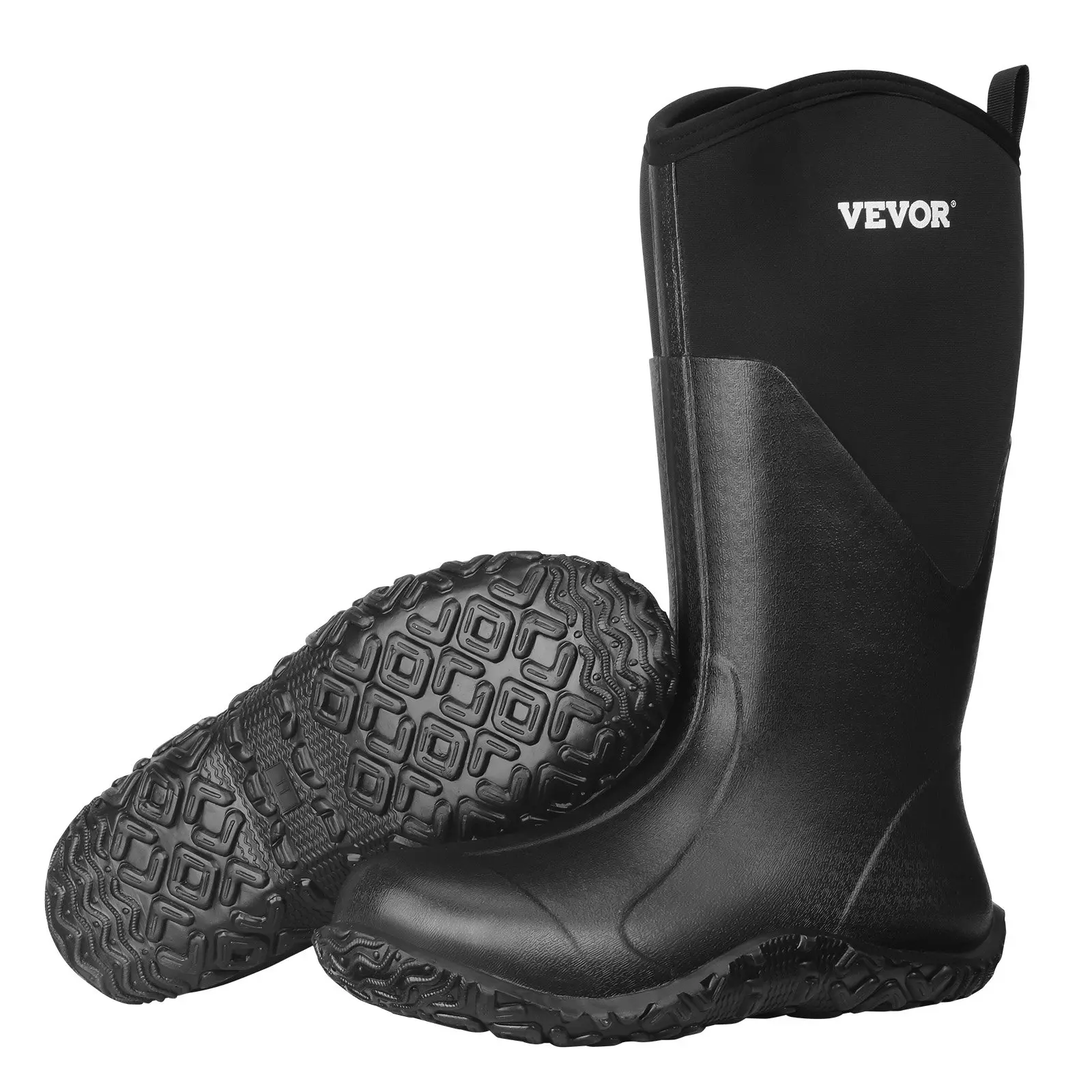 VEVOR Men's Rubber Boots, Protective Footwear, Waterproof Anti Slip Hunting Boots, Gardening Insulated Mud Boots, Protective Footwear, Lightweight Durable, for Manufacturing, Farming, Size 12 US