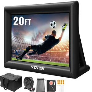 VEVOR Inflatable Movie Screen 20FT Inflatable Projector Screen for outside with 350W Air Blower Inflatable Screen Oxford Fabric Material Blow Up Screen for Outdoor Movie Supports Front/Rear Projection
