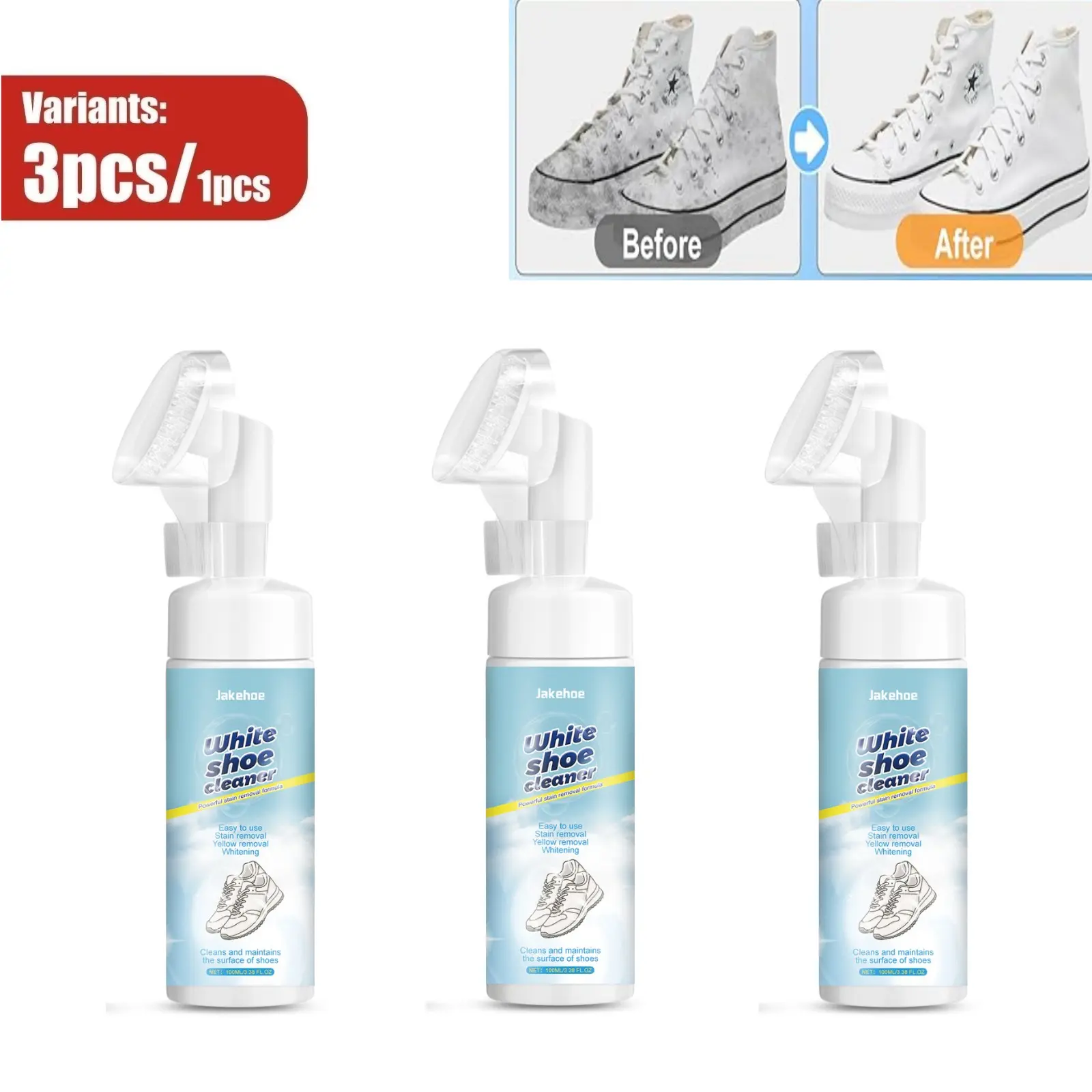 White Shoe Cleaner Foam, Powerful  Stain & Dirt Remover, All-in-One White Shoe Cleaning Kit, Portable Foam Cleanser to Remove Grime for Casual White Shoes Daily Care Cleaning Agent