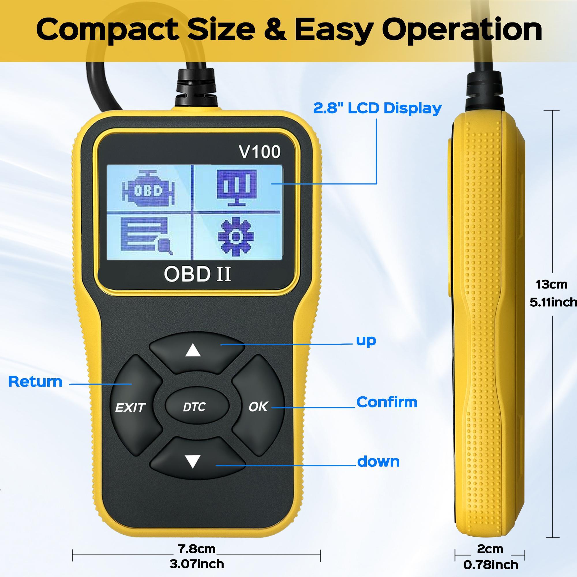 OBD2 Scanner Diagnostic Tool,Auto Check Engine Code Reader with Reset, Enhanced OBDII/EOBD Car Scan Tools