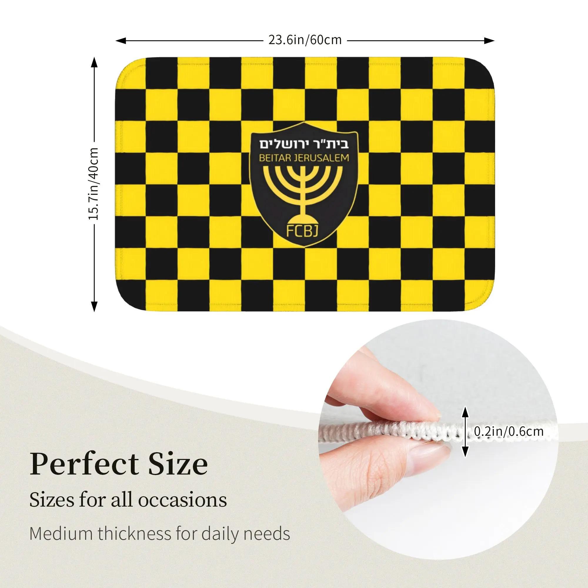 Custom Footbally Beitar Jerusalem FC Soccer  Front Door Mat Anti-Slip Outdoor Waterproof  Doormat Floor Bath Entrance Rug Carpet