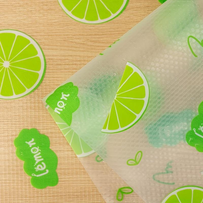Waterproof Refrigerator Liners Set, Moisture-Proof Non-Slip Washable Reusable Eva Material, Lemon Pattern Kitchen Decor