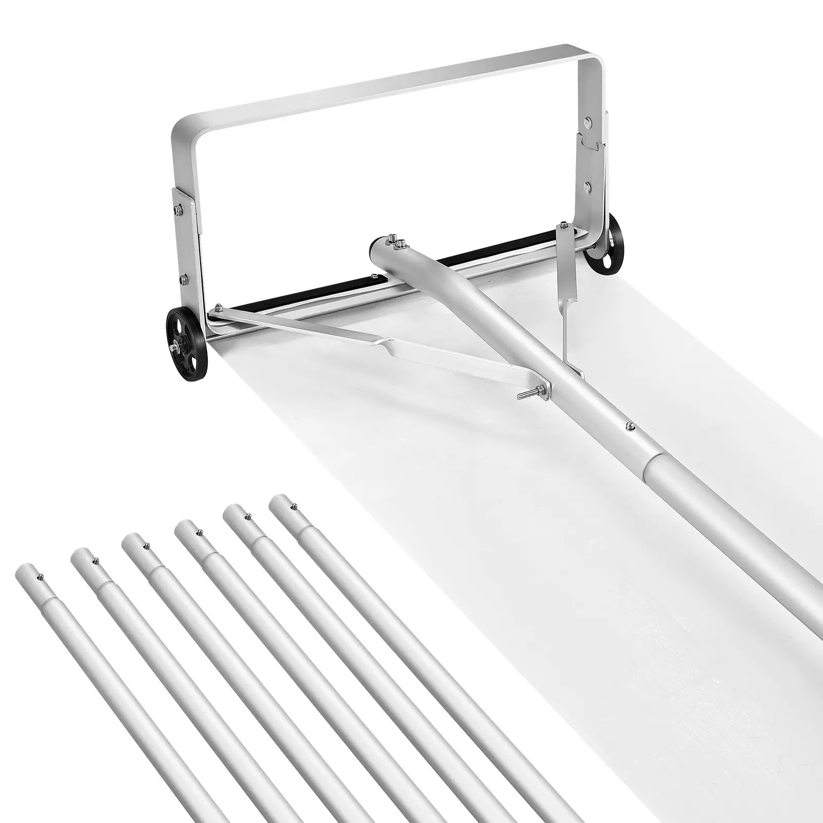 VEVOR Snow Roof Rake, 18.5 in Aluminum Blade, 5.2-30 ft Adjustable Roof Snow Scraper with Wheels & Slide, , Lightweight Snows Removal Tool for House Rooftop Leaves Debris Clearing