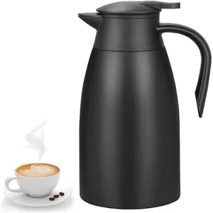 70 oz Stainless Steel Thermal Coffee Carafe Double Walled Vacuum Insulated Coffee Thermos Water Beverage Dispenser Keeps 12h Hot 24h Cold