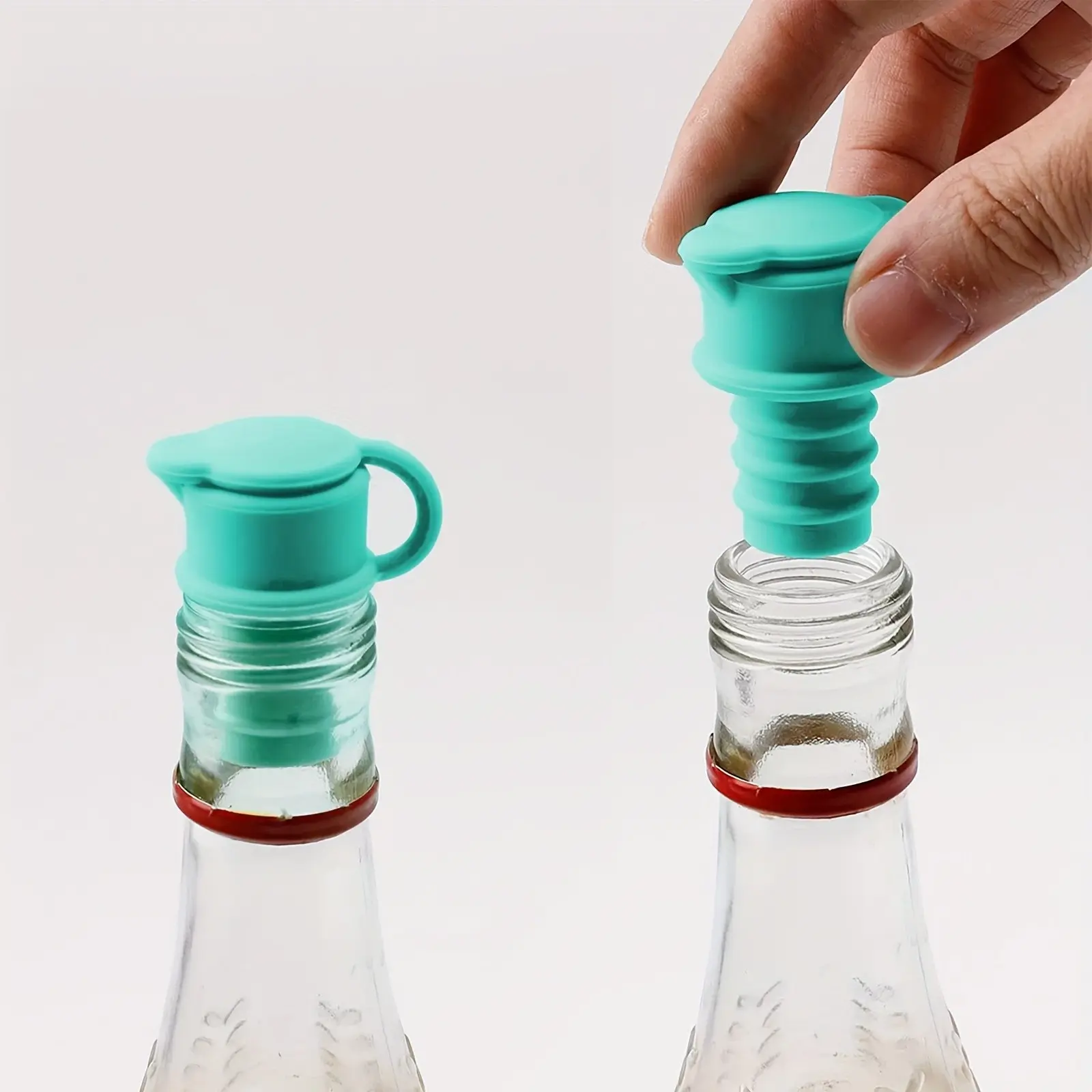 2-Pack Silicone Bottle Stopper, Vacuum Seal Food Grade, Reusable Leak-Proof, Ideal for Drinks & Spices, Party Decor Accessory