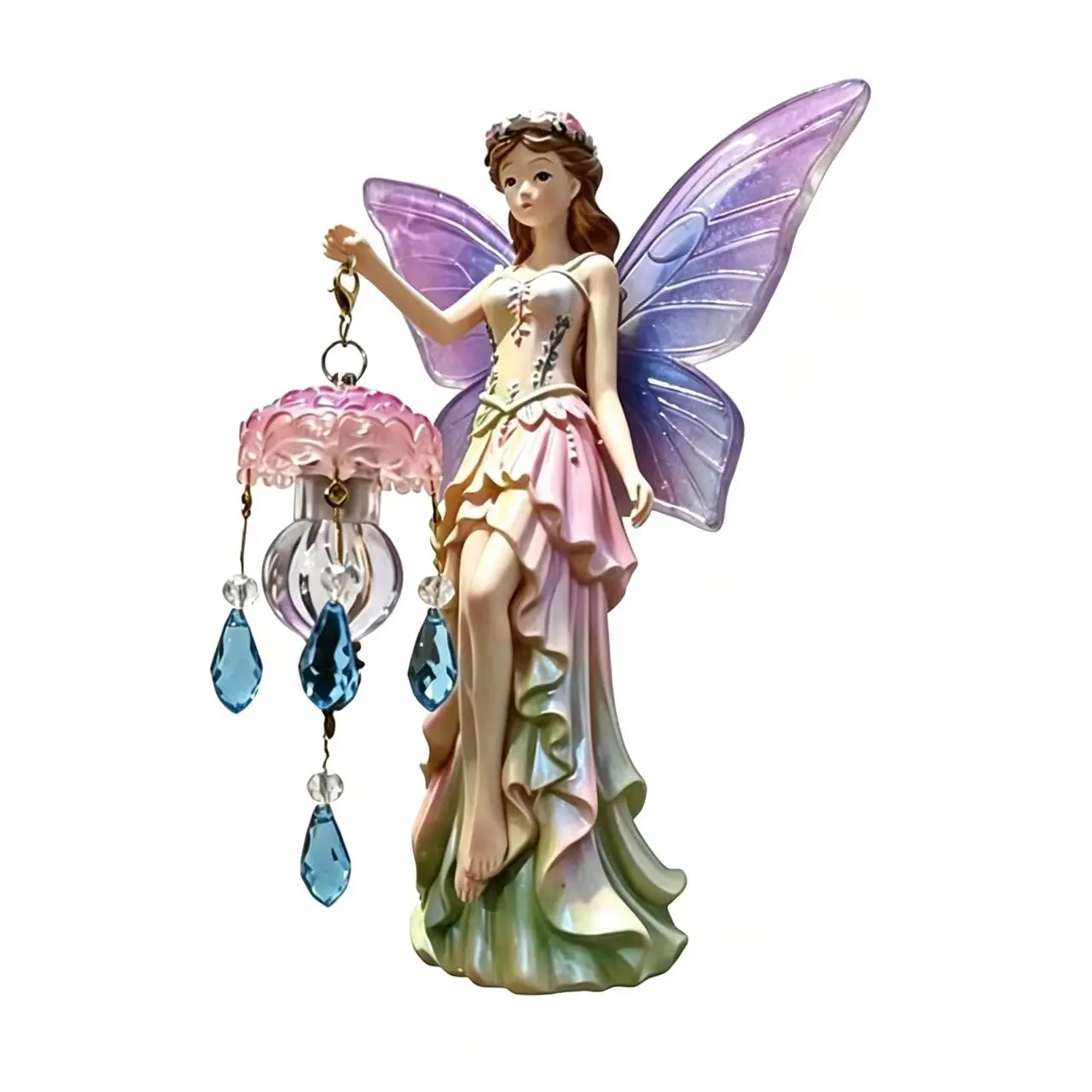 Luxury Resin Fairy Wall Lamp, Decorative Soft Glow Night Light, Handcrafted Floral Design, Dual Use Decor, Ideal for Bedroom, Entryway, Vanity