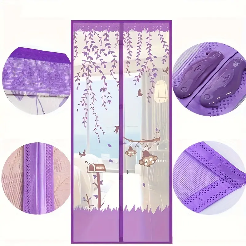 Magnetic Curtain Door, Self-Sealing Mesh Barrier, Pest Proof, Pet and Child Safe, Party Style Drapes, Magnetic Doors, Magnetic Closure Door, No Ca Prop 65