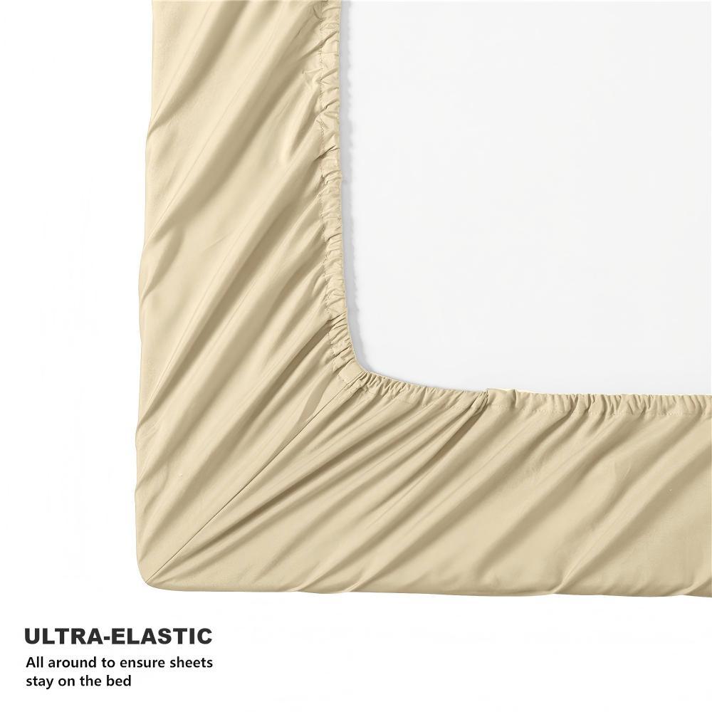 Solid Color Bedding Set, 1 Set Including Flat Sheet & Fitted Sheet & Pillowcase without Core, Soft Comfortable Bedding Set for Bedroom, Guest Room, Hotel, Soft Breathable Sheet