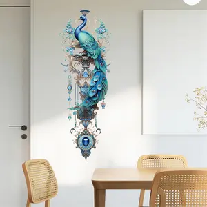 Gorgeous Blue Peacock Painted Wall Stickers, Peacock Pendant Art Wall  Removable Vinyl Peel and Stick for Living Room Bedroom Sofa TV Background  Decorations