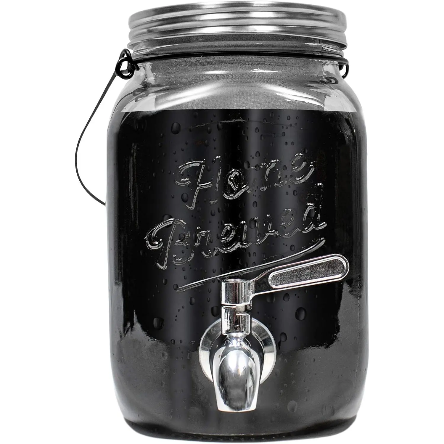 Cold Brew Coffee  Iced- Maker Pitcher, 2 L Glass Dispenser w/Metal Spigot  Mesh Filter Iced Coffee  Sun  Brewing System