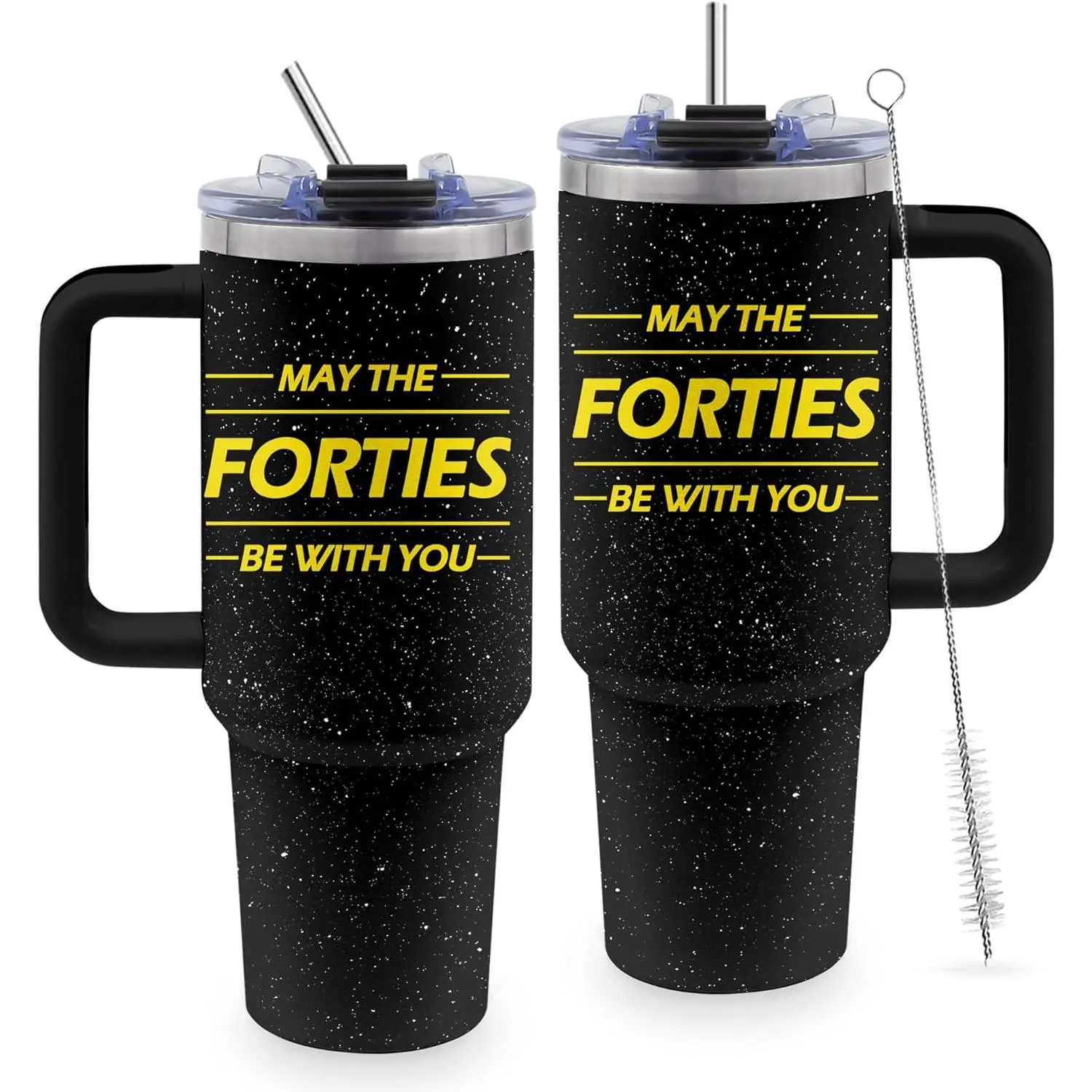 Stainless Steel 40oz Insulated Vacuum Flask Coffee Tumbler with Leakproof Lid, Printed Handle - 1986 Decorations for Father 40th Birthday Gift, 1 Pcs Kitchen Drinkware Set