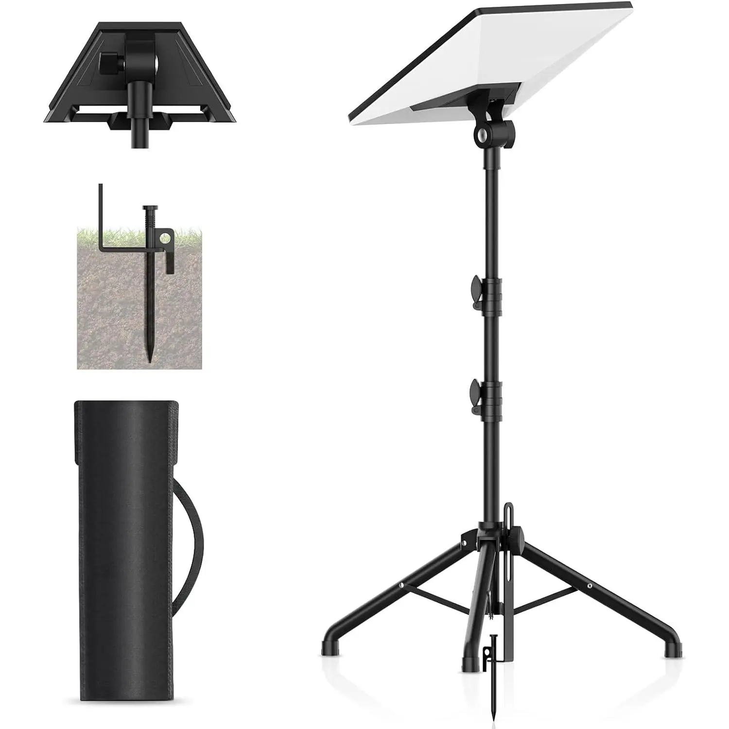 Starlink Mini Tripod Mount with Adapter, 270° Tilt Angle Adjustable Starlink Mini Kit, Height Adjustable Starlink Mount, Ground Nail Design, for Outdoor Camping, Travel, Rv (Balck)