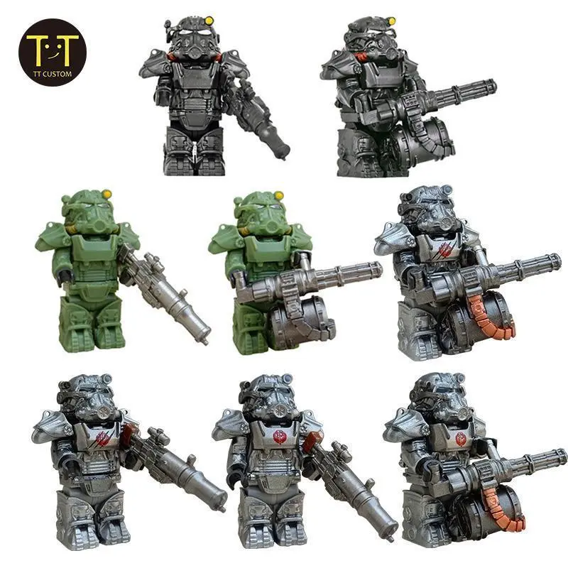 2026 Hot selling toys MOC Military T60 Armor Soldiers Mini Anime Action fallouts Figures Weapons Robot Kinghts Building Blocks Bricks DIY Toys  gifts Internet-famous toy