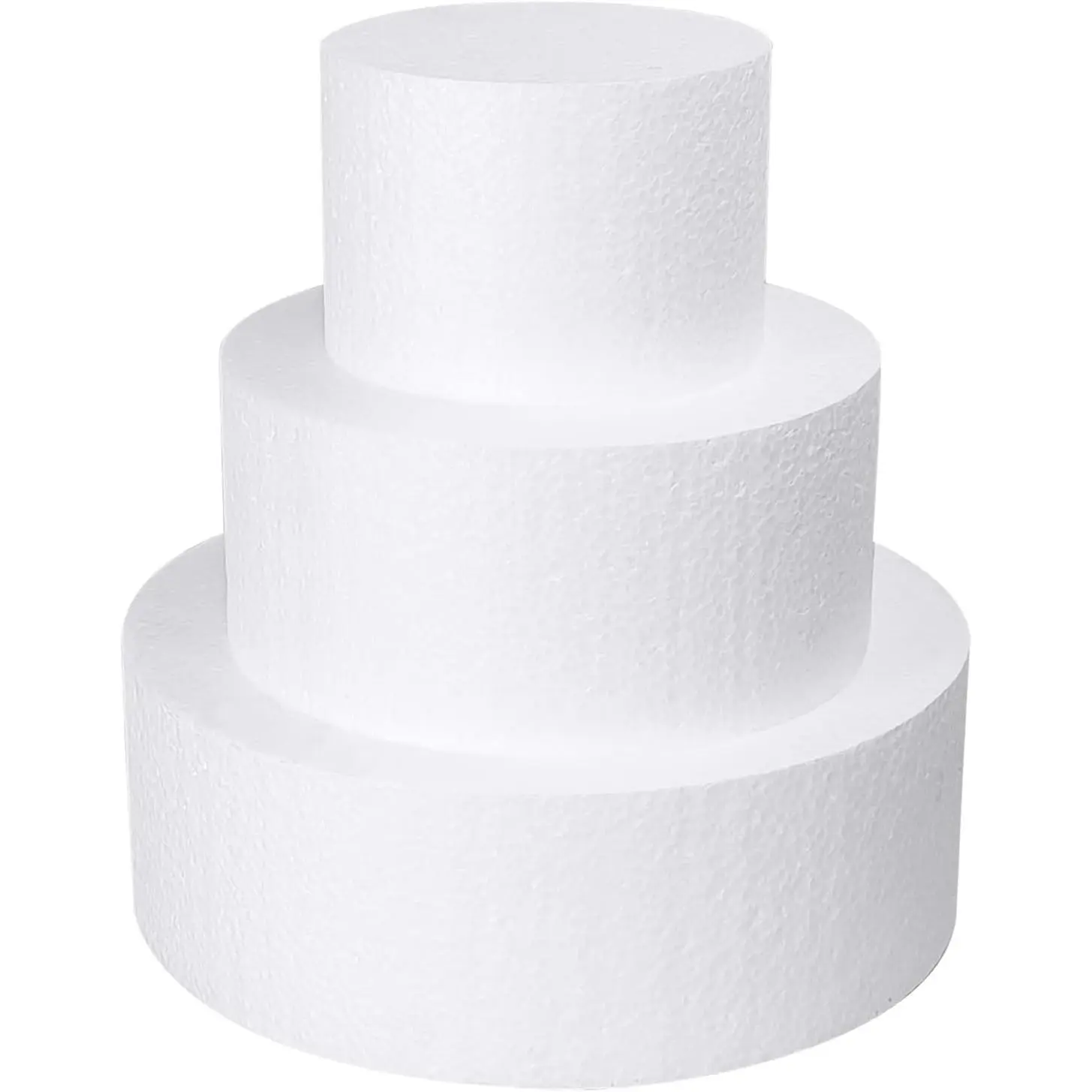 3 Tiers 4" 6" 8" Foam Cake Dummies 9 Inch Tall White Styrofoam Fake Cake Sets for Wedding Birthday Cake Decorating Display Supplies