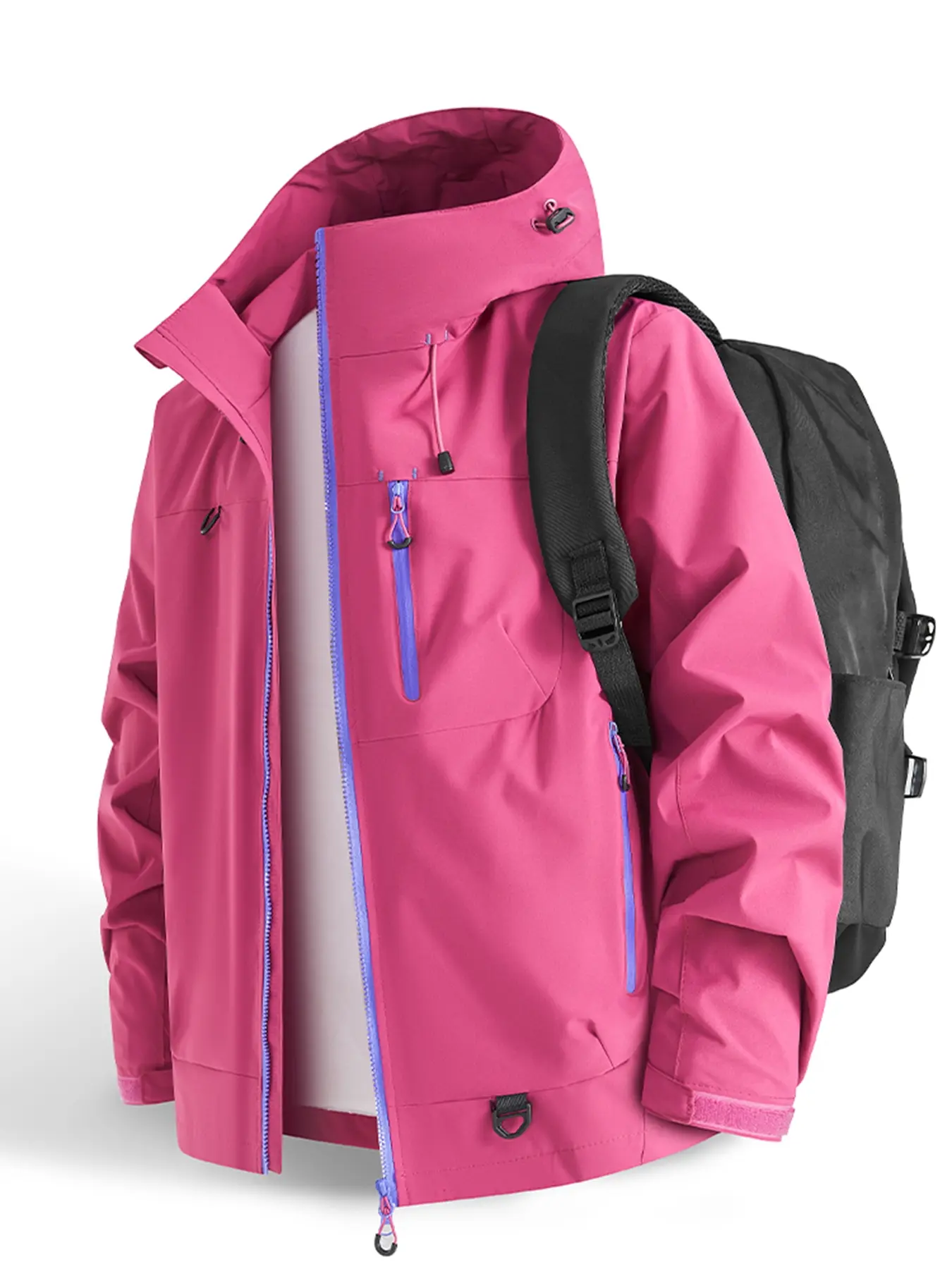2026 New Outdoor Hooded Jacket Couple Windproof Waterproof Breathable Comfort Fashion Solid Color Spring Autumn Hiking Coat