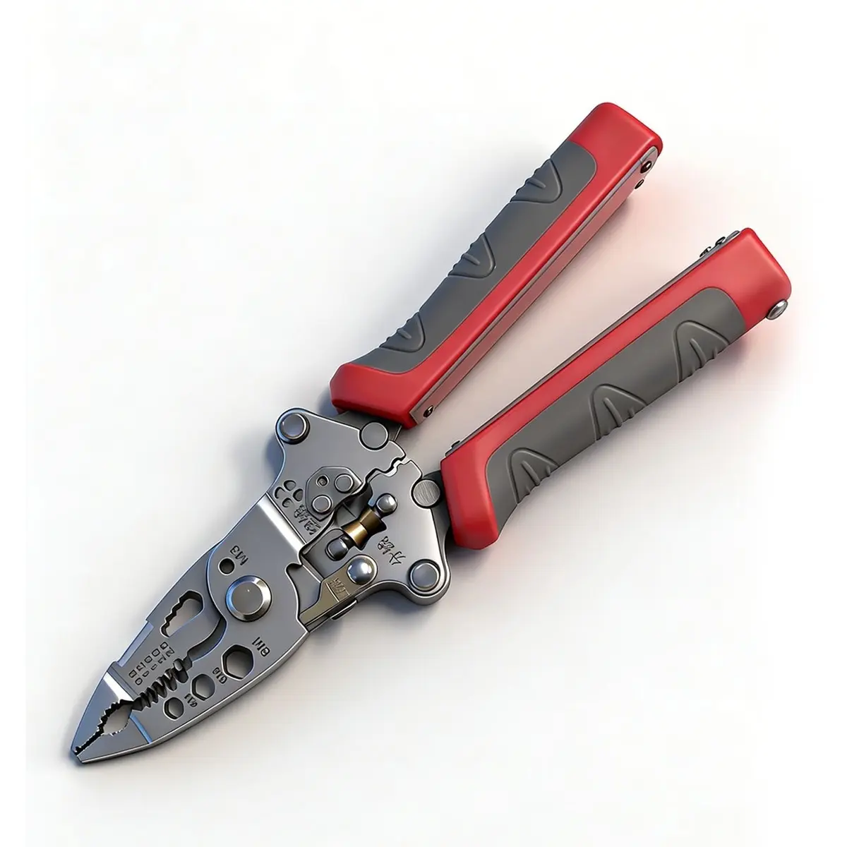 Electrician's Multifunctional Digital Sensor Wire Stripper - Stainless Steel Foldable Crimping Pliers with Wire Stripping, Cutting, Crimping Functions