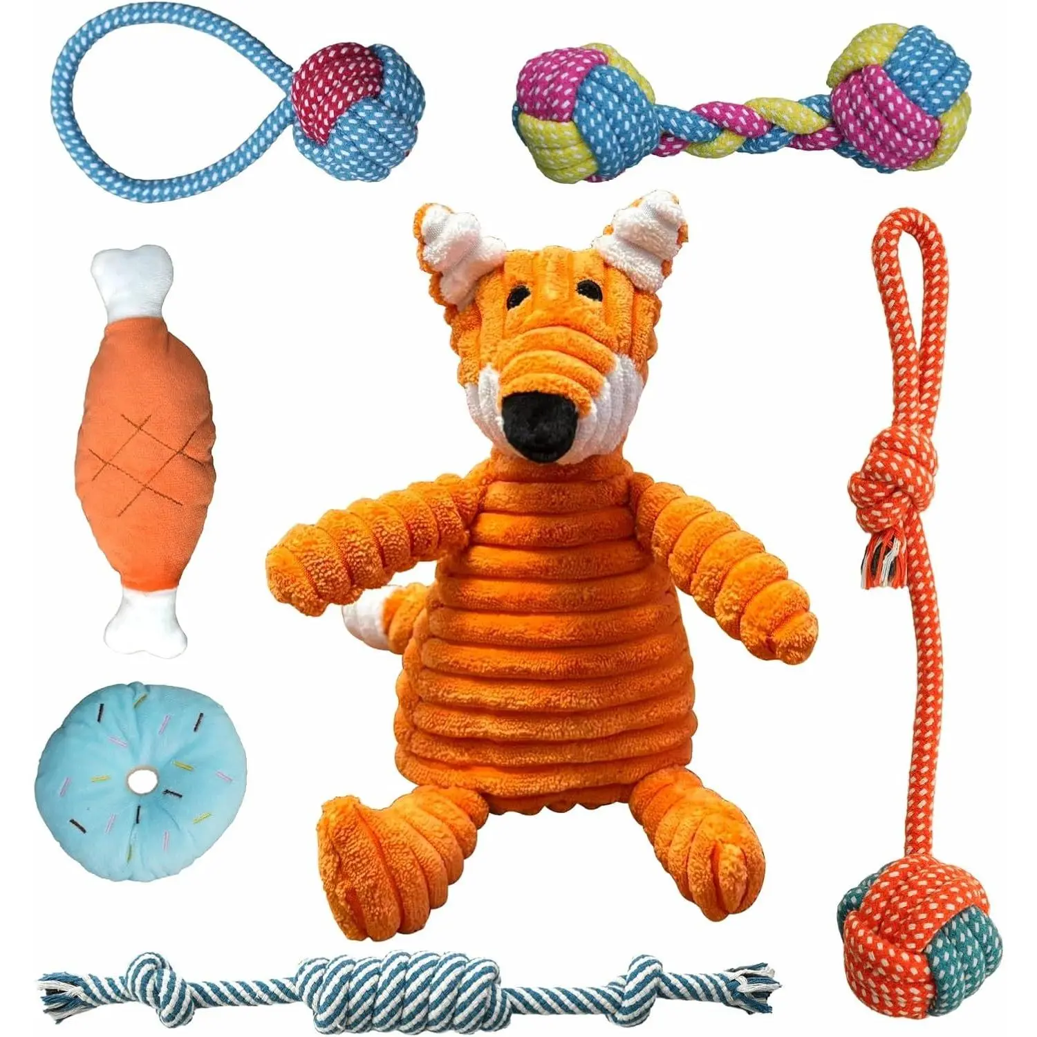 7 Pack  Toys for , Entertainment, Puppy  Toys Pack with Cute Squeaky Toys,Durable Ropes  Toys