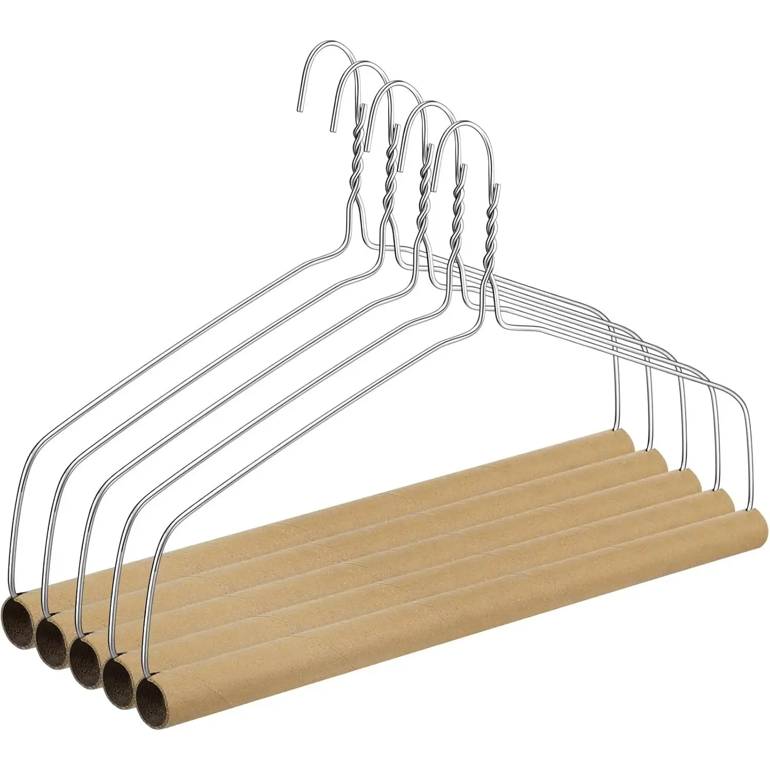 5 Sets Heavy Duty 18" Drapery Hangers with Strong 10.5 Gauge Alloy Steel Wire for Heavy Items (Silver)