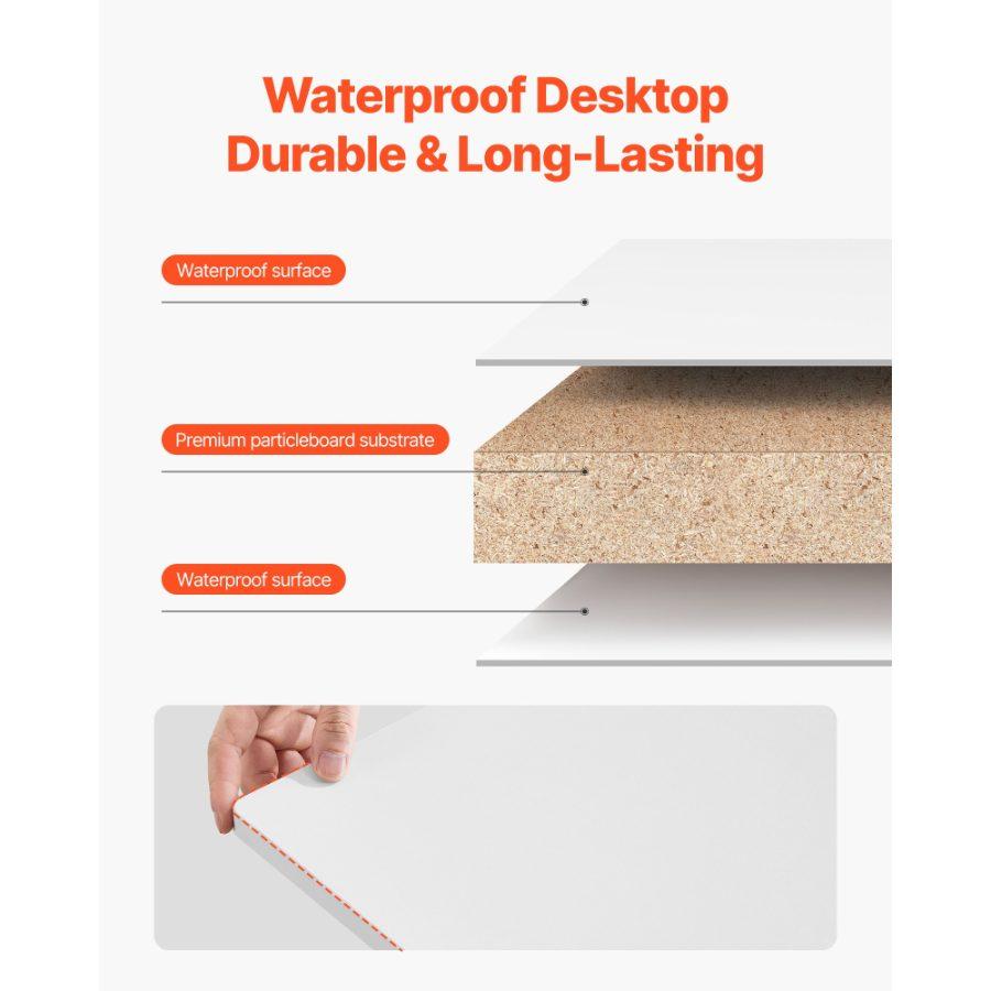 VEVOR Wall Mounted Folding Table, 35.4x 19.7 inches Wall Mount Table, Floating Desk with Iron Bracket, Fold Down Desk for Small Spaces, Home Office, Dining, Laundry Room, Kitchen, Bar, White