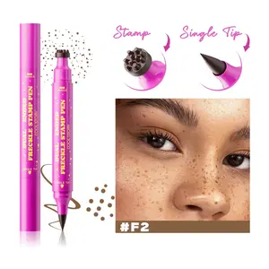 Beauty Glazed Dual-Ended Freckle Stamp Pen, Realistic Faux Freckles Makeup, Soft Sponge Stamp & Precision Tip, Realistic Texture, Waterproof Long-Lasting, 02 Mousy