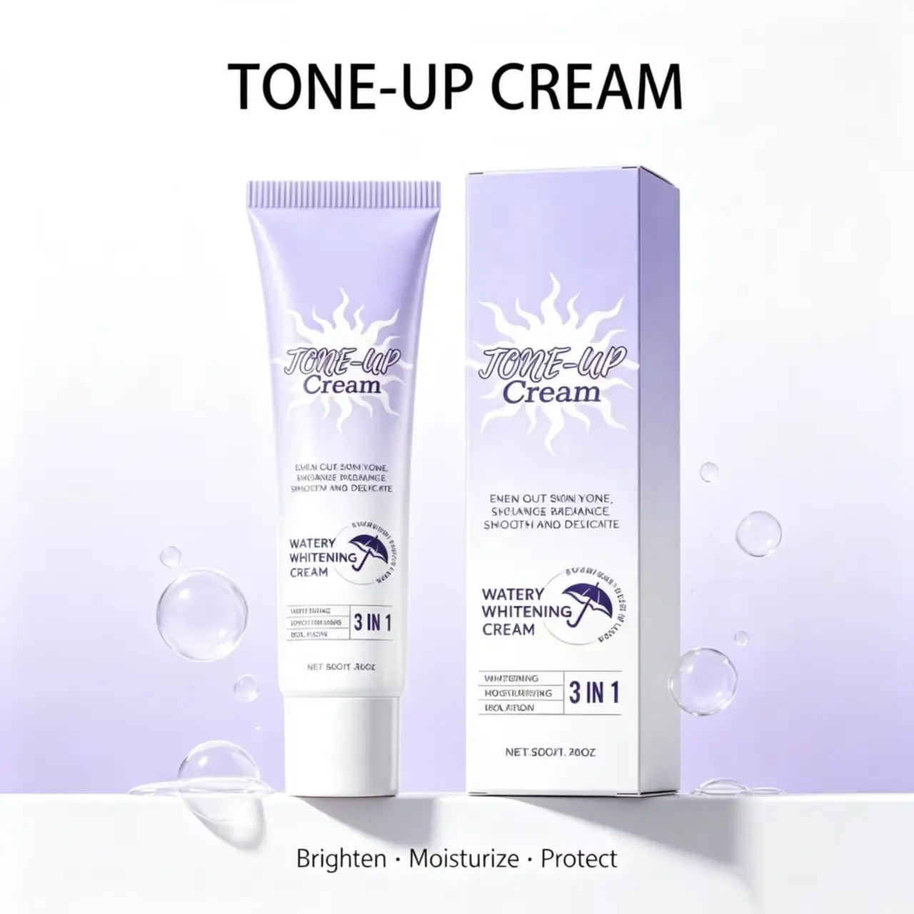 Water Glow Tone Up Cream, Gentle Moisturizing Facial Cream, Hydrating Translucent Radiant Lazy Concealer Cream For Daily Natural Skin