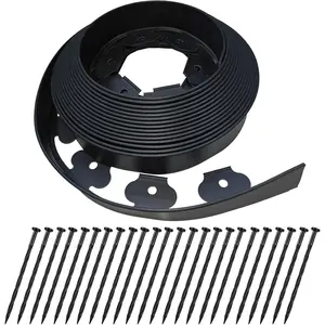 40ft Garden Landscape Edging,Landscape Edging with 40 Landscape Spikes,Paver Edging 2 Inch Tall,Terrace Board Black…