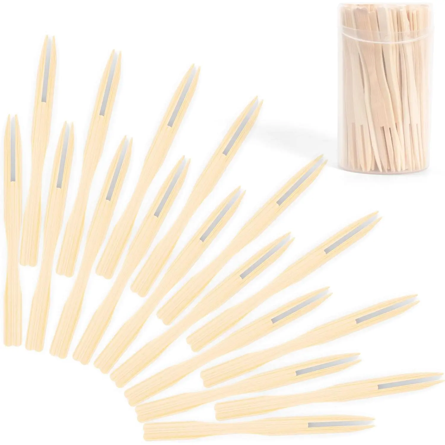 3.5 Inch Mini  Forks for Charcuterie Boards - 100 count Disposable Wooden Appetizer &  Picks, Fruit  Toothpicks, Party Supplies